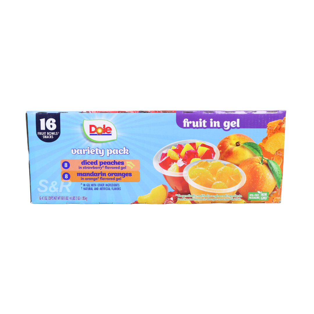 Dole Peach & Mandarin Fruit in Gel Variety Pack 16s